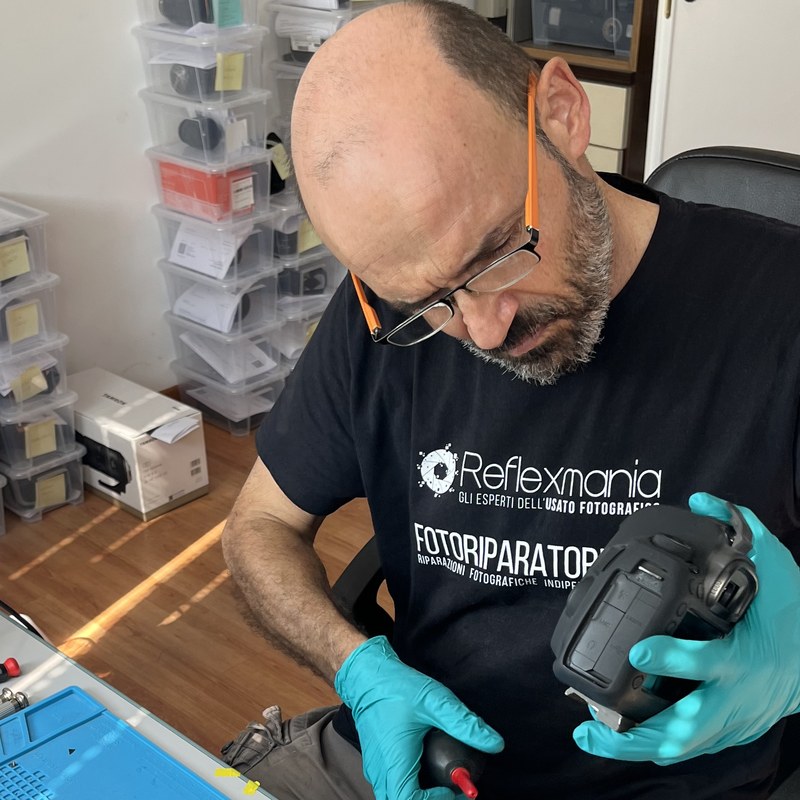 Francesco Borioni, senior repair technician at the European Camera Repair lab in Ancona